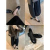 Super soft water-washed horse skin grape mom style French retro bow shallow opening single shoes, versatile ballet flat shoes for women Application Scenario